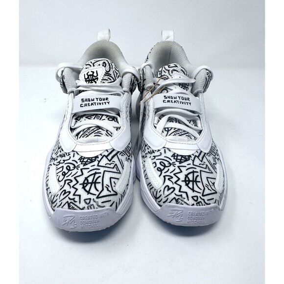 Adidas women 7 D.O.N. Issue 3 J Basketball Sneaker White Black GY2829 - Picture 2 of 7